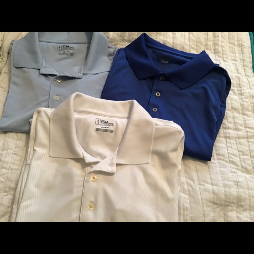 SOLD      MENS XL GOLF SHIRTS excellent